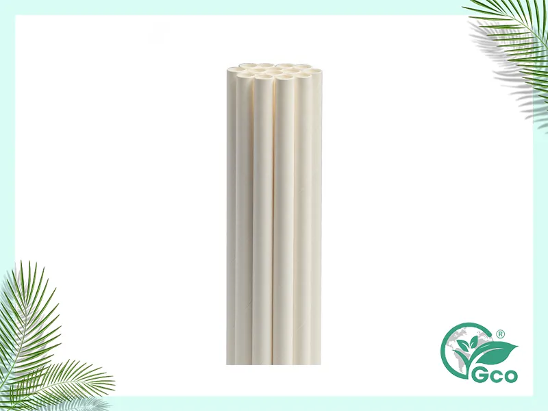 White paper straws size 8