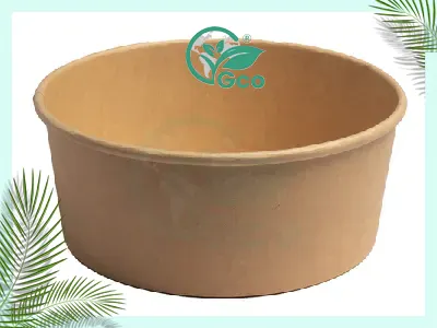Medium size brown paper bowl and bowl