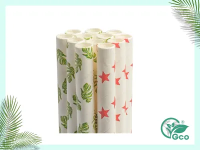 Patterned paper straws